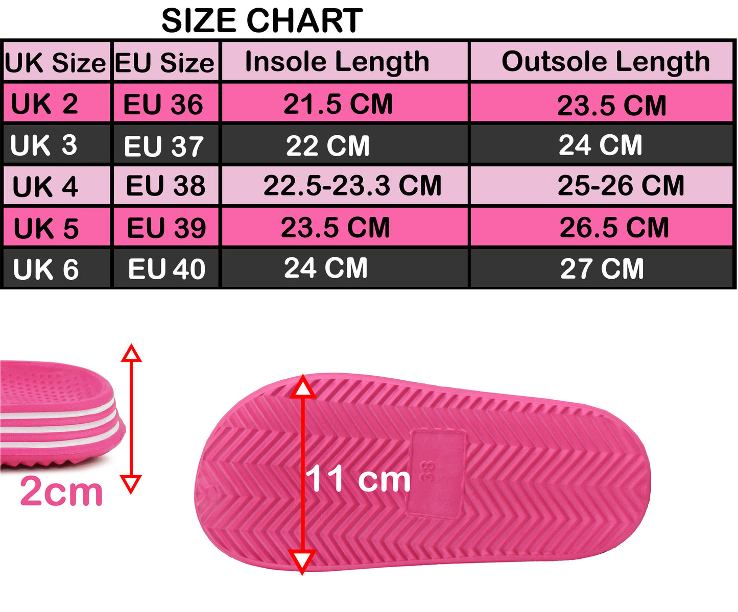 RIVER Kids EVA Slide Flip Flops in Fuchsia