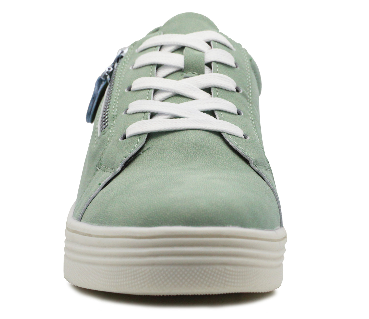 JANICE Womens Casual Lace Up Fashion Trainers in Green