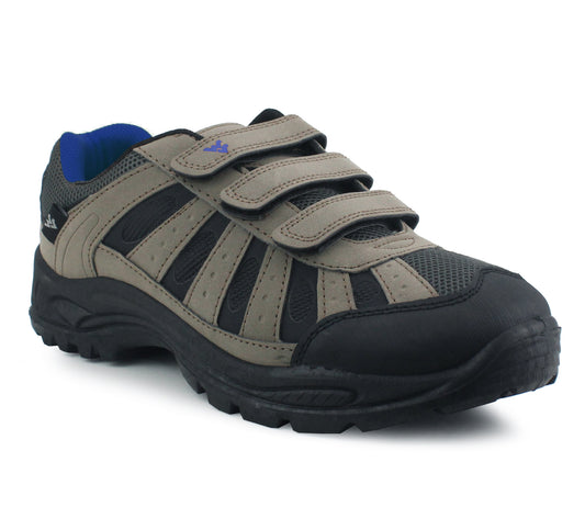 Mens Touch Fasten Hiking Trainers in Grey