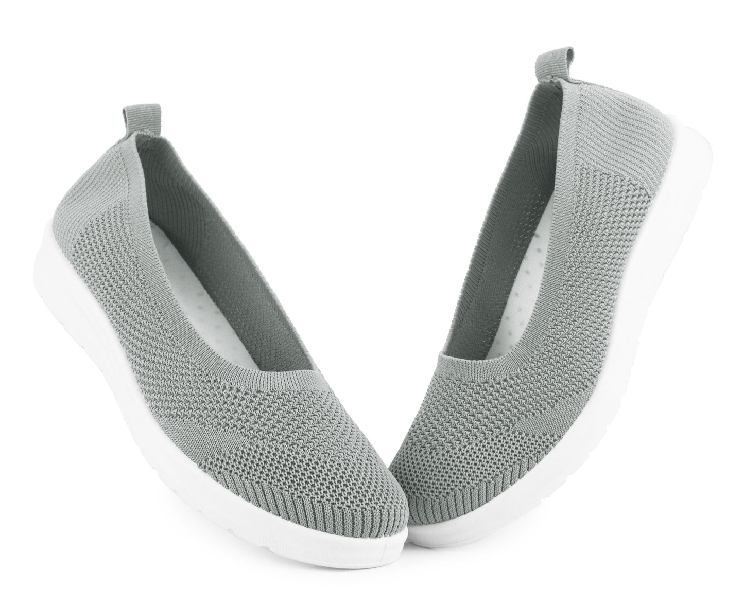 LAURA Womens Slip On Trainer Pumps in Grey