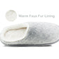 B841873 Womens Faux Fur Mule Slippers in Grey