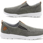GEOFF Canvas Denim Slip On Trainers in Grey
