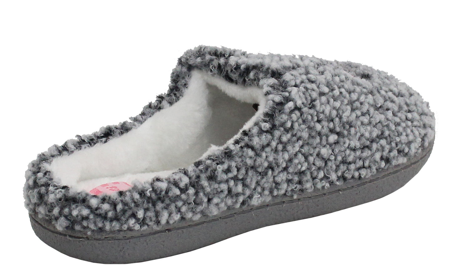 FIZZ Womens Fleece Faux Fur Lined Slippers in Grey