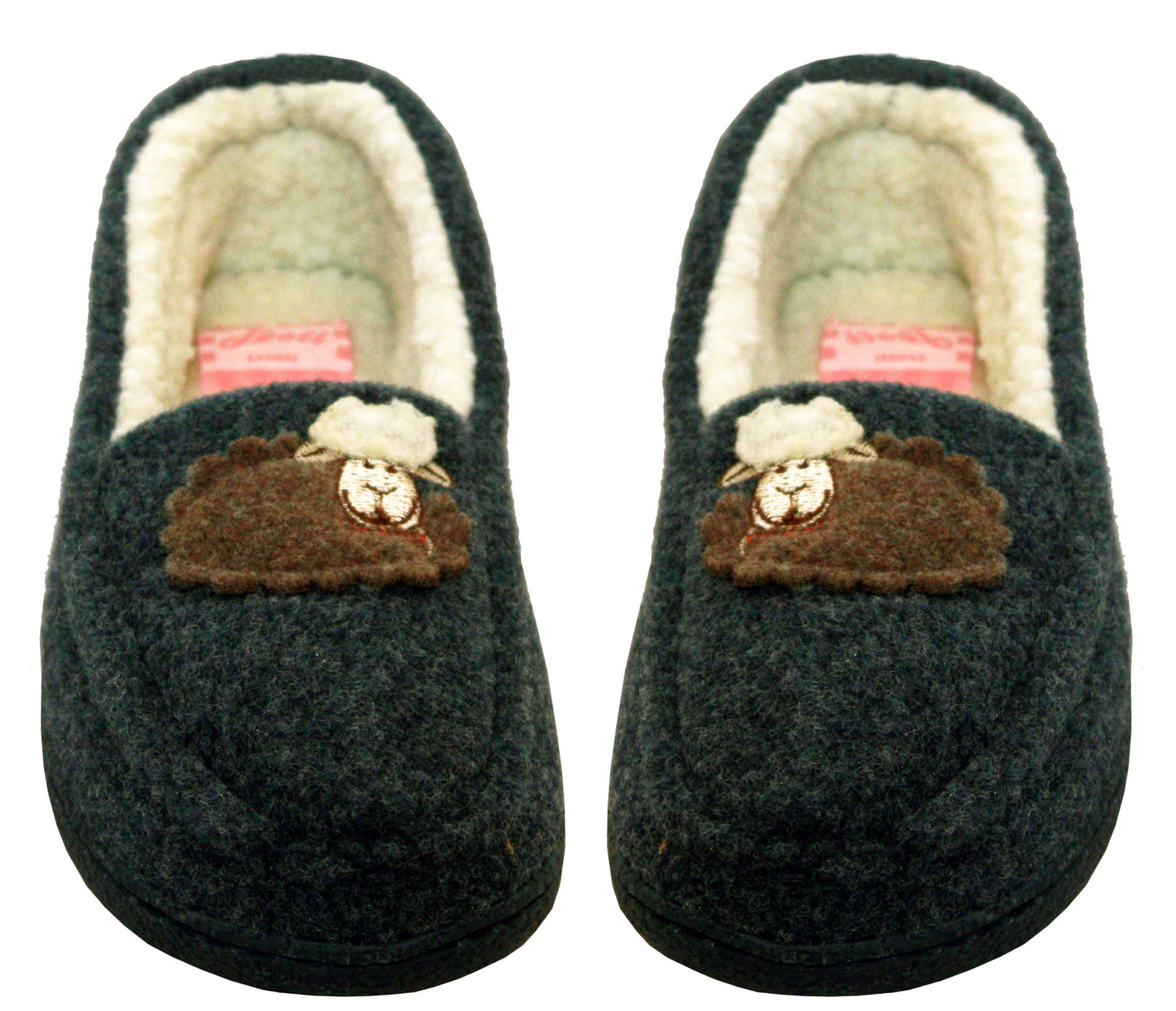 SALLY Womens Faux Fleece Lined Sheep Slippers in Grey