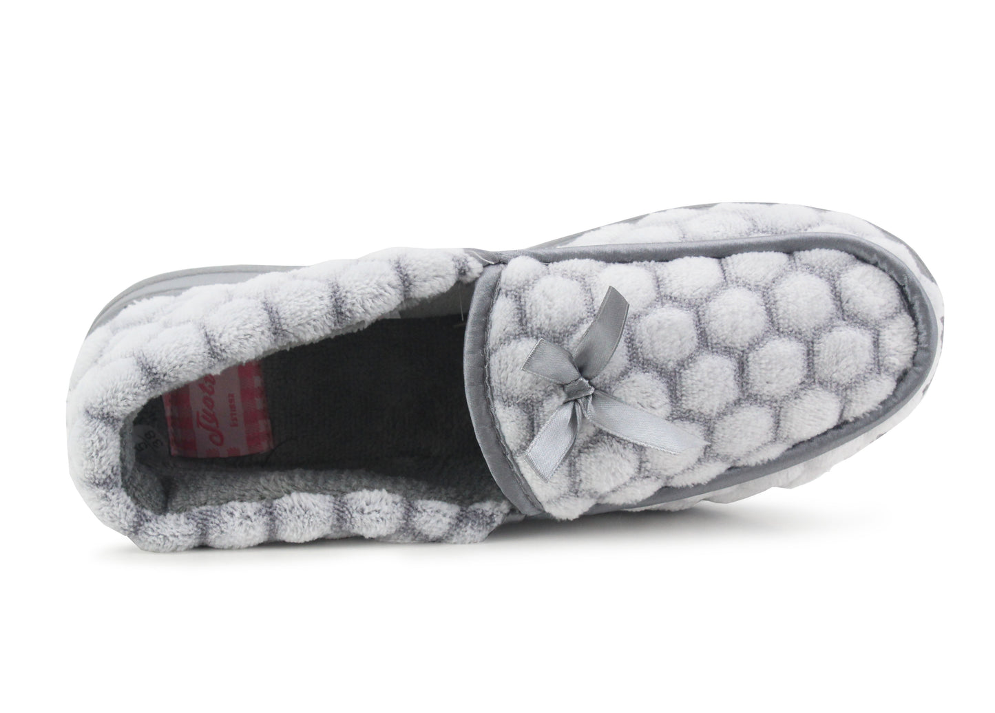 JOYCE Womens Faux Fur Slippers in Grey