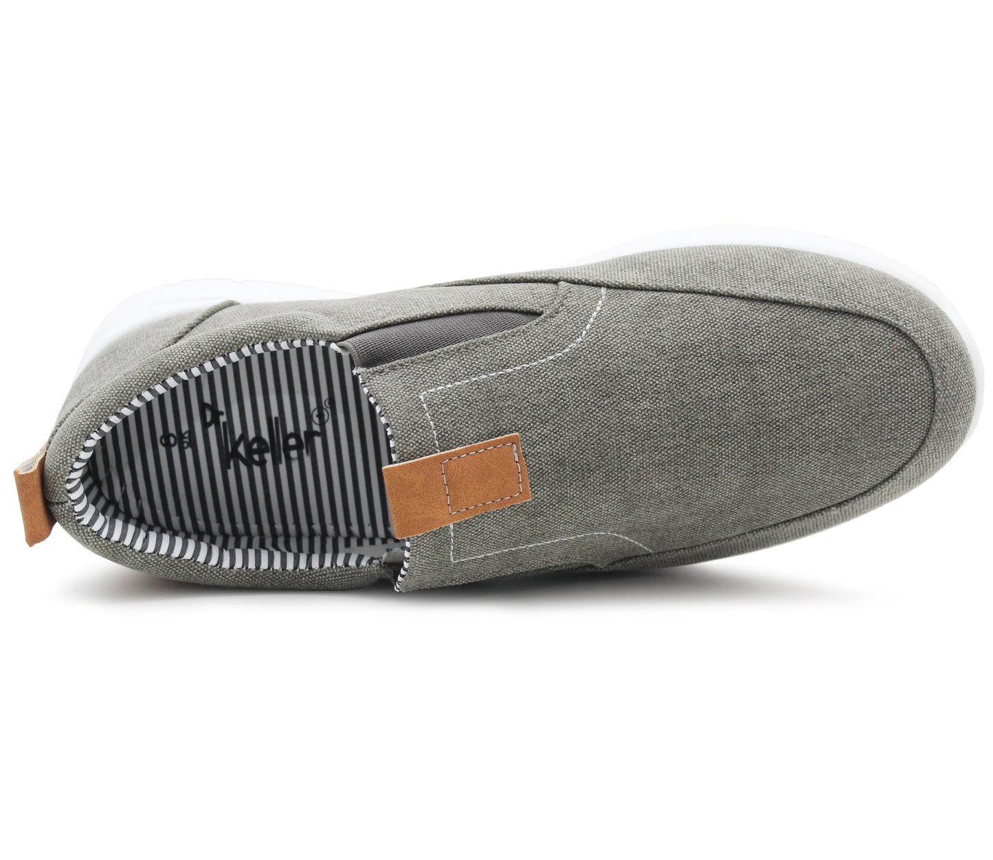 GEOFF Canvas Denim Slip On Trainers in Grey