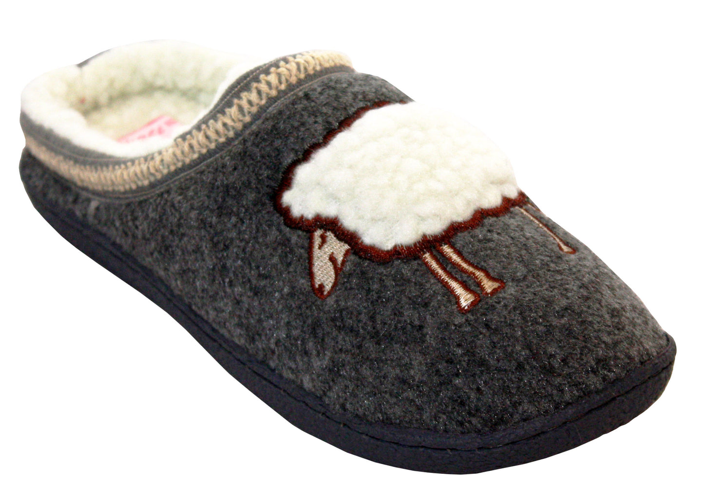 Beatrix Womens Fleece Faux Fur Lined Slippers in Grey