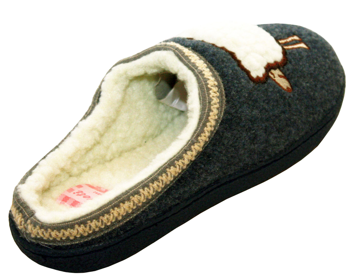 Beatrix Womens Fleece Faux Fur Lined Slippers in Grey