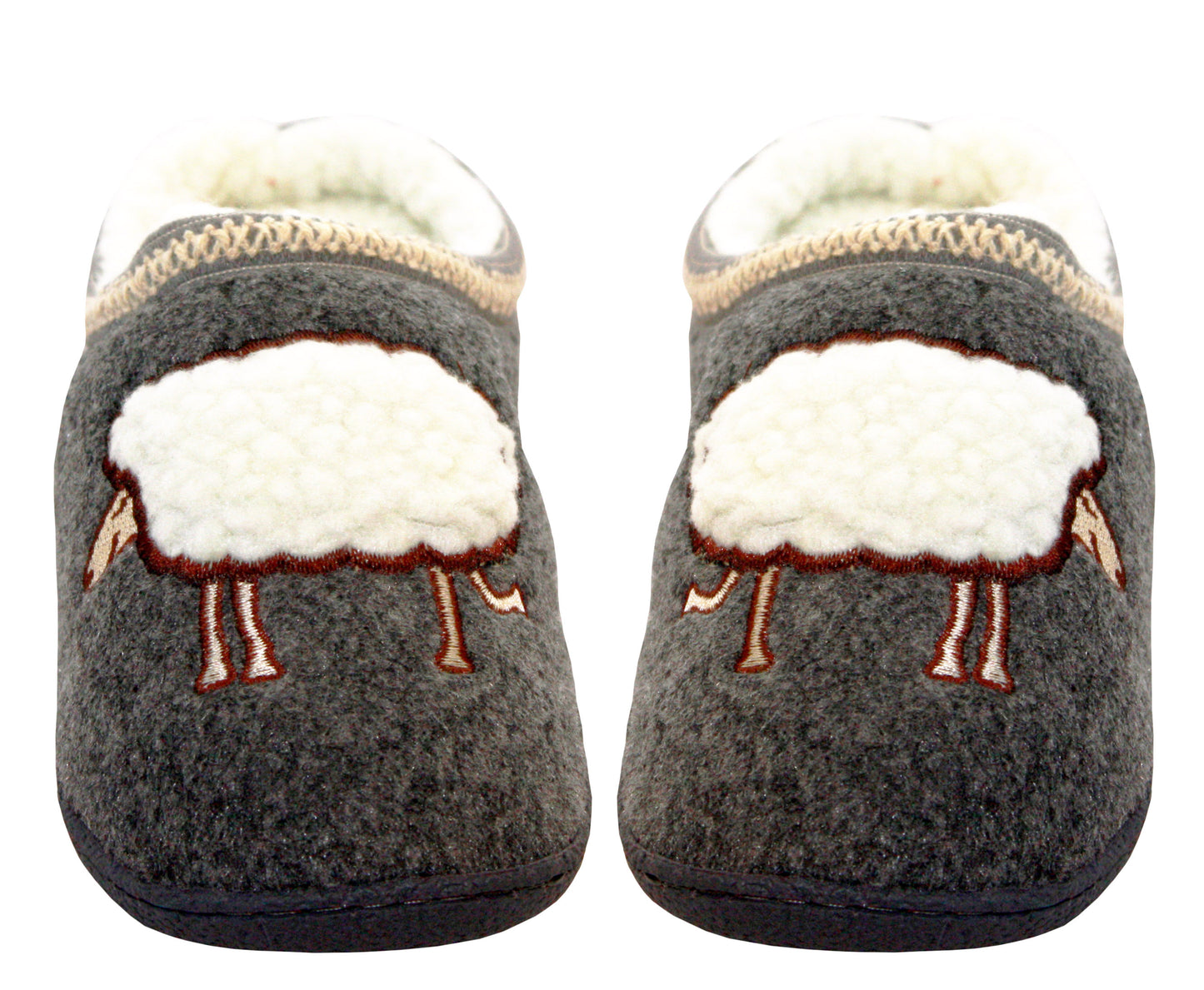 Beatrix Womens Fleece Faux Fur Lined Slippers in Grey