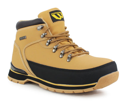 WF404 Mens Leather Safety Work Boots in Honey