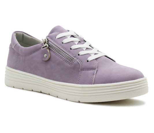 JANICE Womens Casual Lace Up Fashion Trainers in Lilac