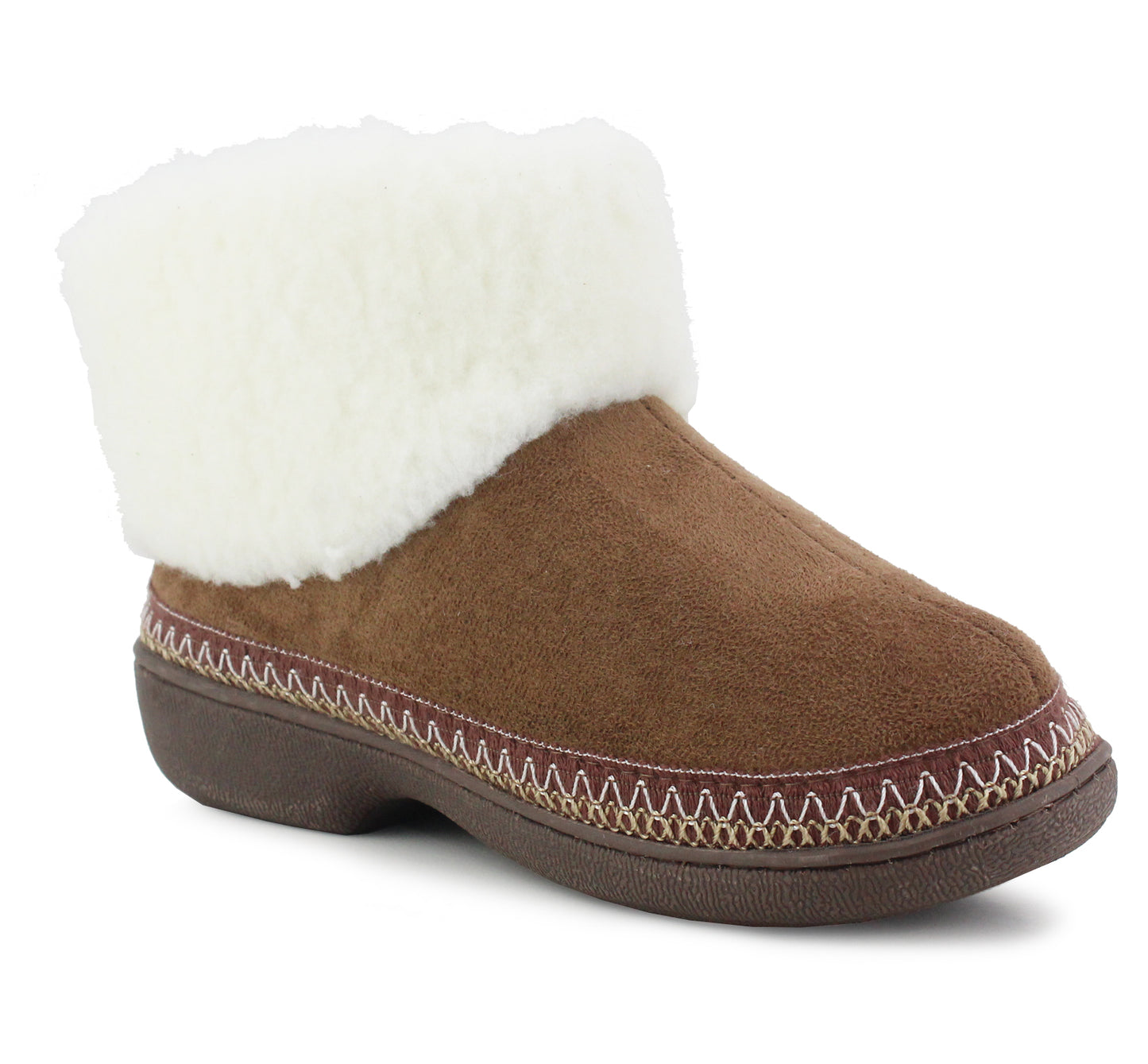 BARBARA Womens Faux Fur Ankle Boot Slippers in Tan