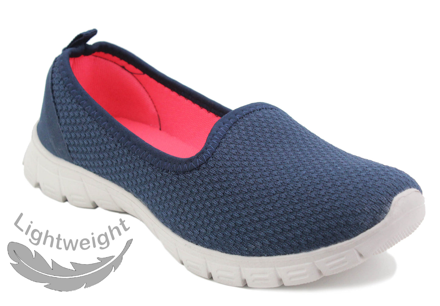 B775503 Womens Lightweight Slip On Trainers in Navy