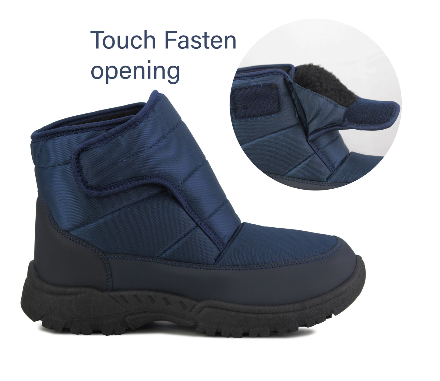 CW82 Mens Thermal Fleece Lined Ankle Boots in Navy