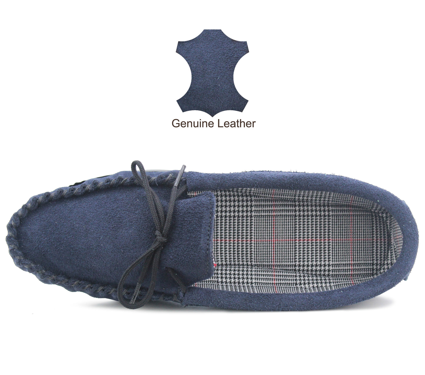 PAKISTAN Womens Suede Leather Moccasins in Navy