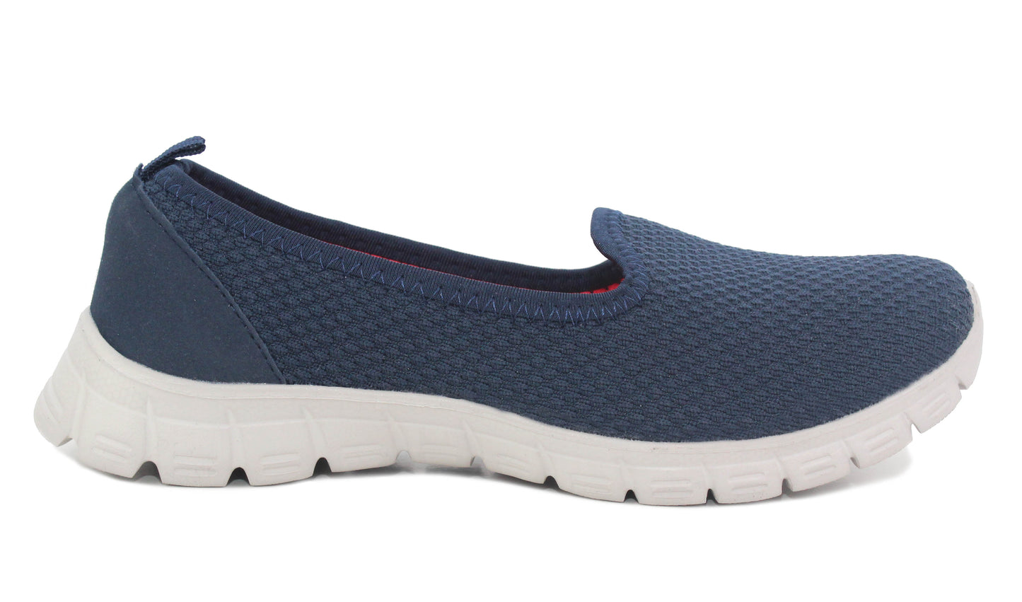 B775503 Womens Lightweight Slip On Trainers in Navy