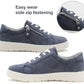JANICE Womens Casual Lace Up Fashion Trainers in Navy