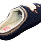 Beatrix Womens Fleece Faux Fur Lined Slippers in Navy