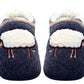 Beatrix Womens Fleece Faux Fur Lined Slippers in Navy