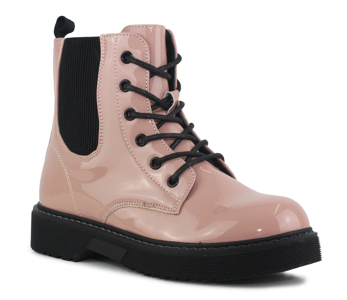 GEMMA Girls Kids Patent Ankle Boots in Nude