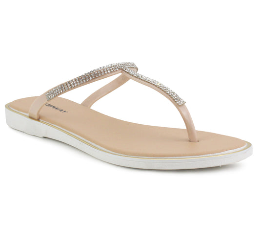 B804050 Womens Toe Post Sandals in Nude