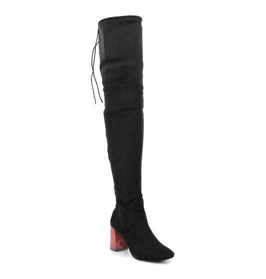 OLB838 Womens Over the Knee Thigh High Boots in Black