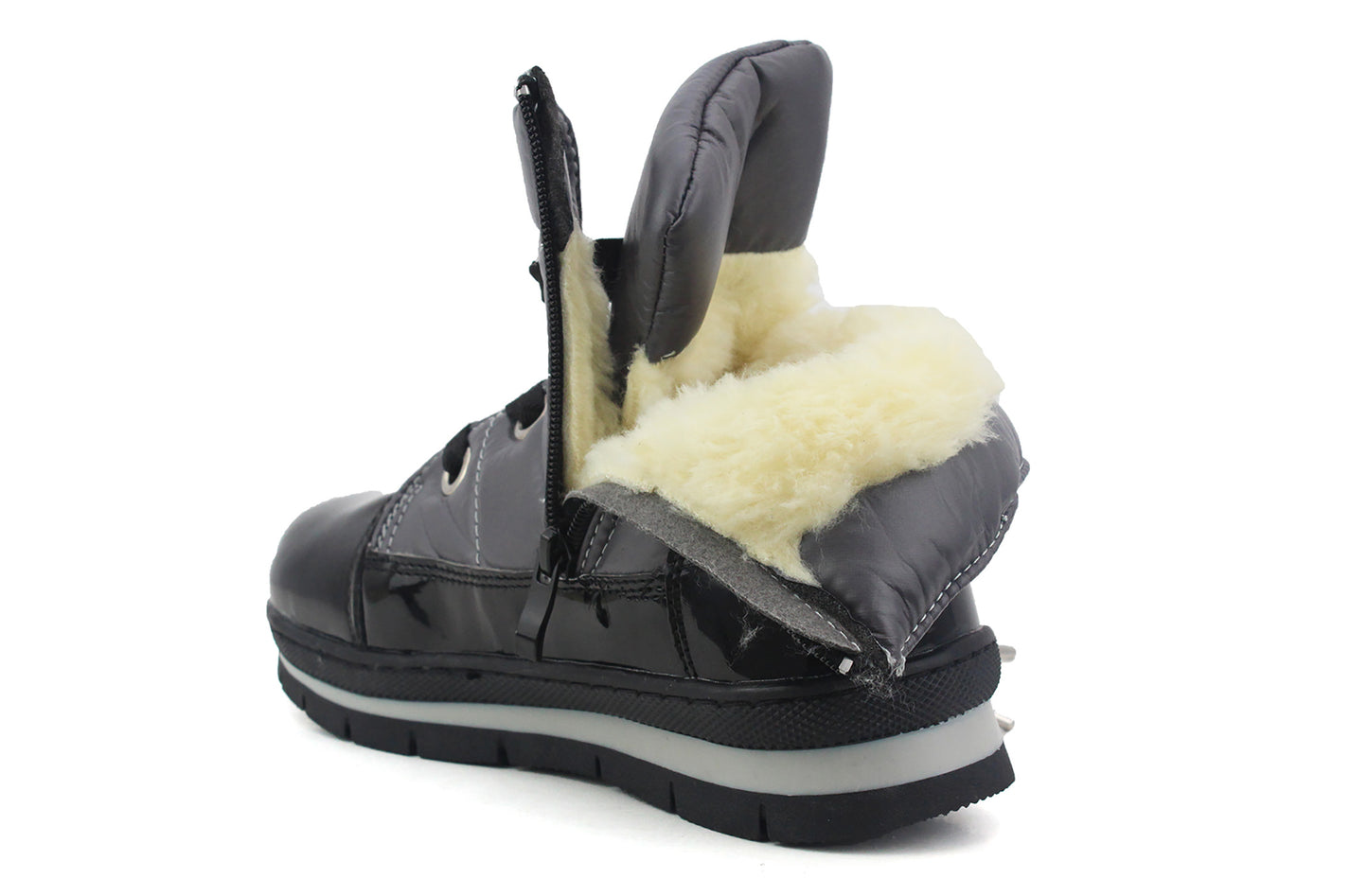 B0407 Womens Thermal Faux Fur Thick Ankle Snow Boots in Grey