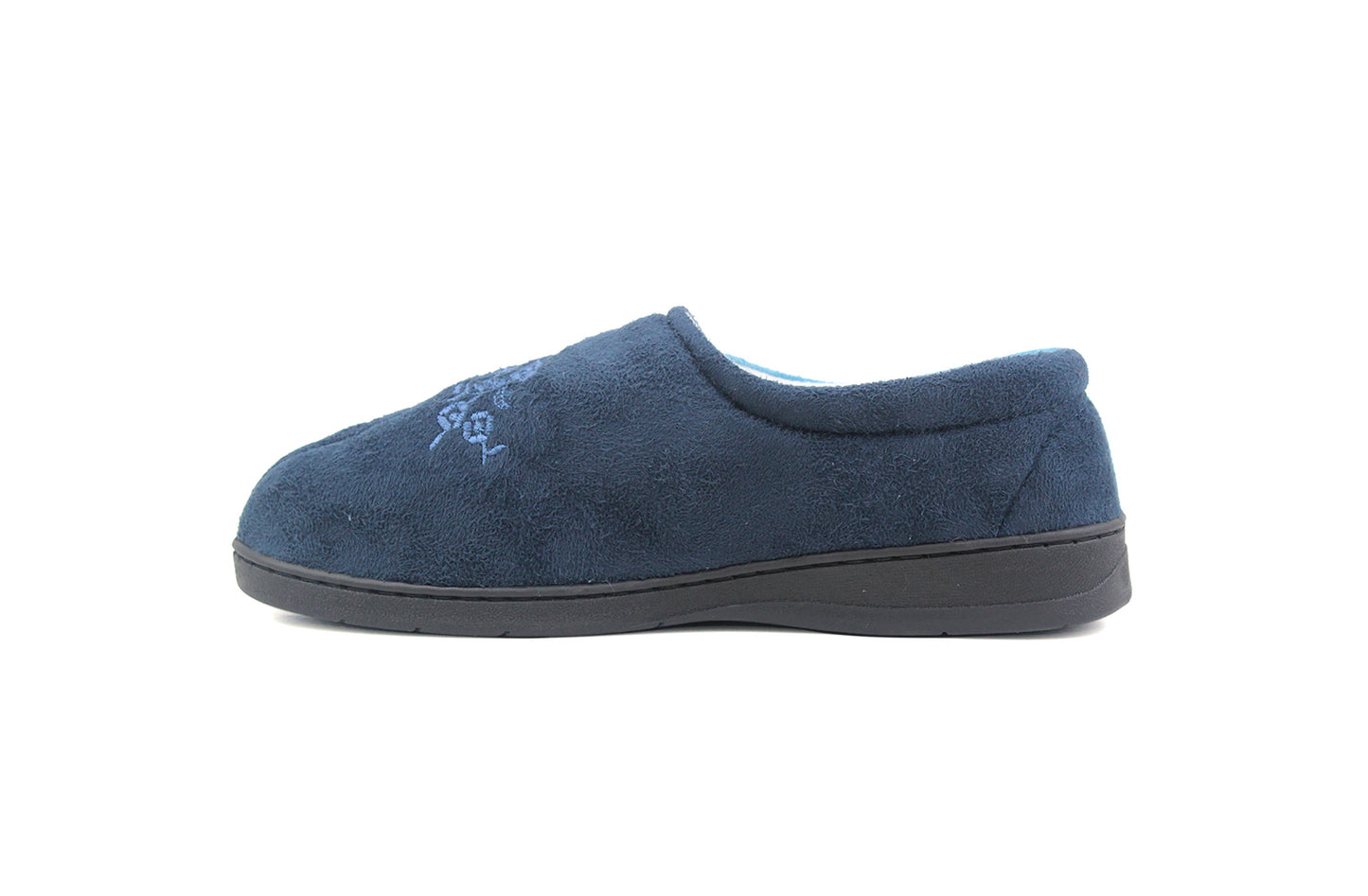 JULIE Womens 2 Tone Memory Foam Slippers in Blue/Navy