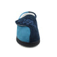 JULIE Womens 2 Tone Memory Foam Slippers in Blue/Navy