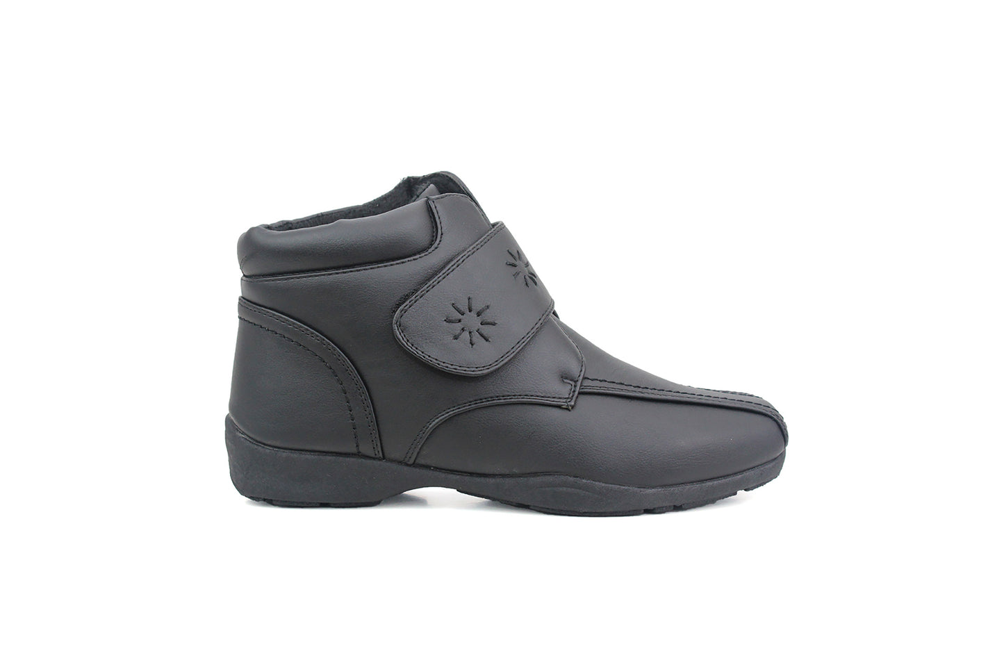 A3044 Womens Faux Leather Ankle Boots in Black