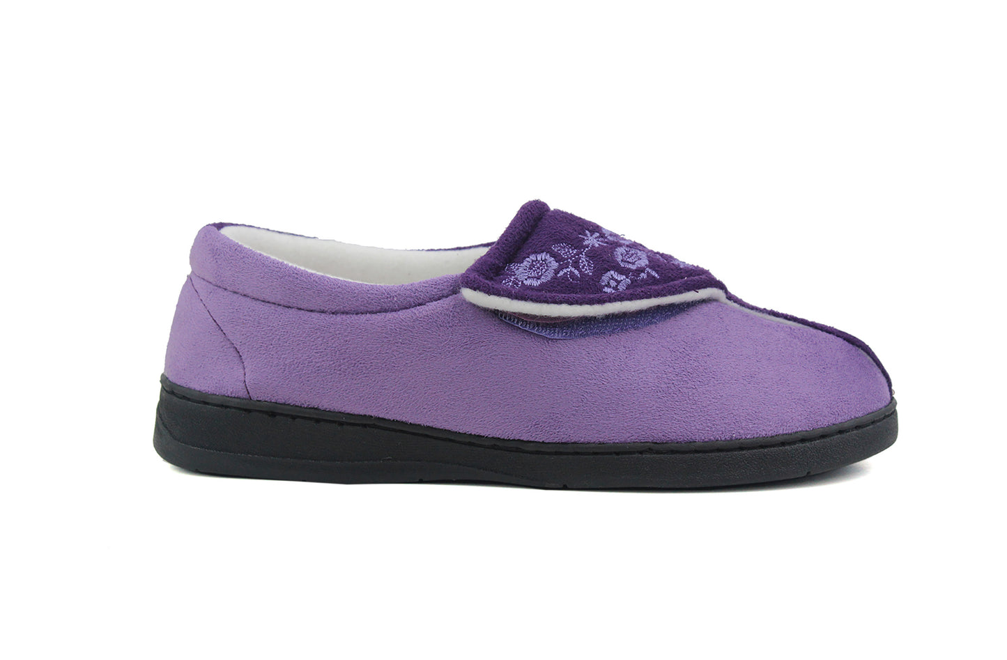 JULIE Womens 2 Tone Memory Foam Slippers in Purple Lilac