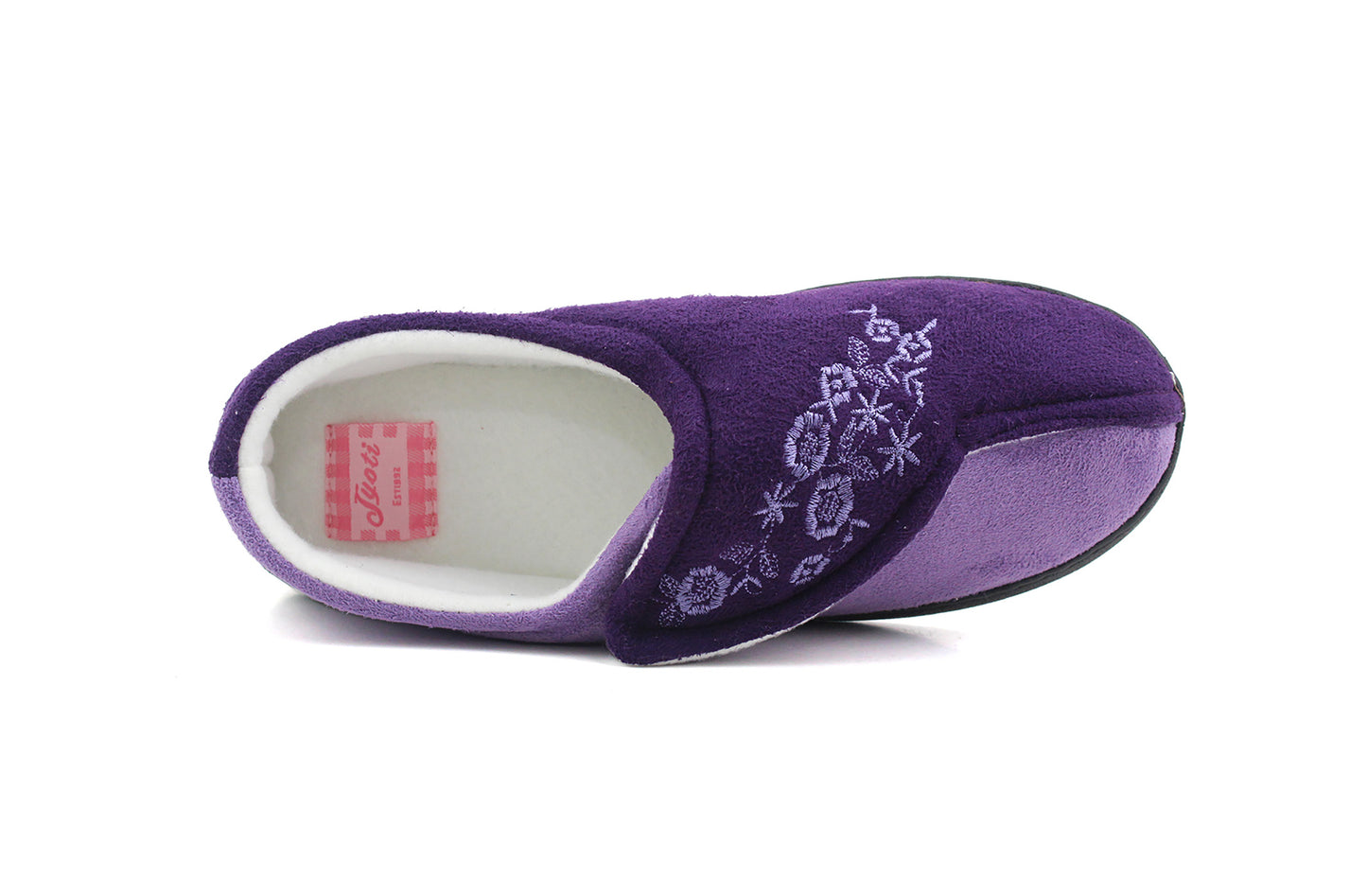 JULIE Womens 2 Tone Memory Foam Slippers in Purple Lilac