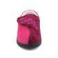 JULIE Womens 2 Tone Memory Foam Slippers in Pink/Burgundy