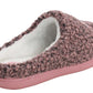 FIZZ Womens Fleece Faux Fur Lined Slippers in Pink