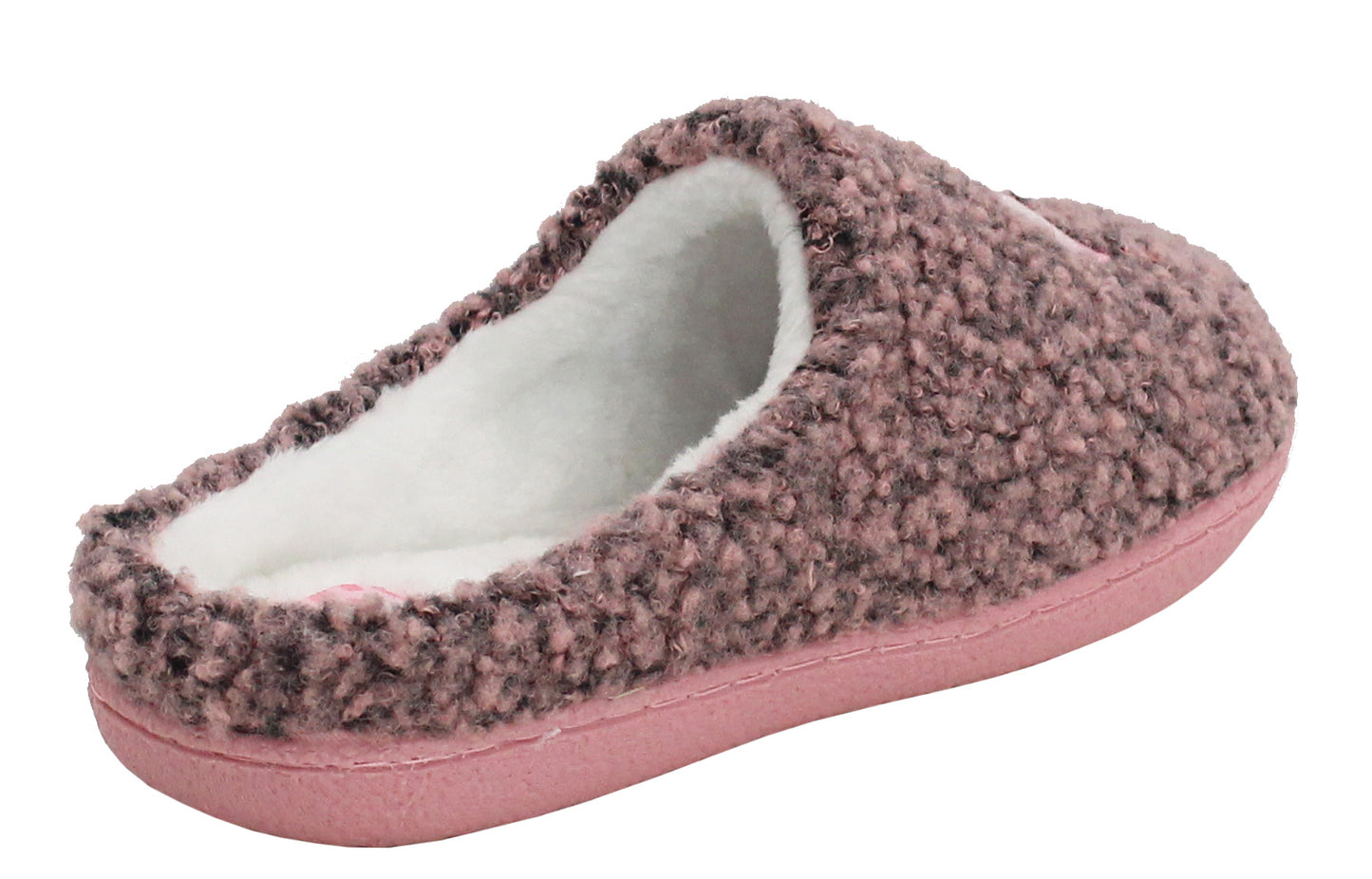 FIZZ Womens Fleece Faux Fur Lined Slippers in Pink