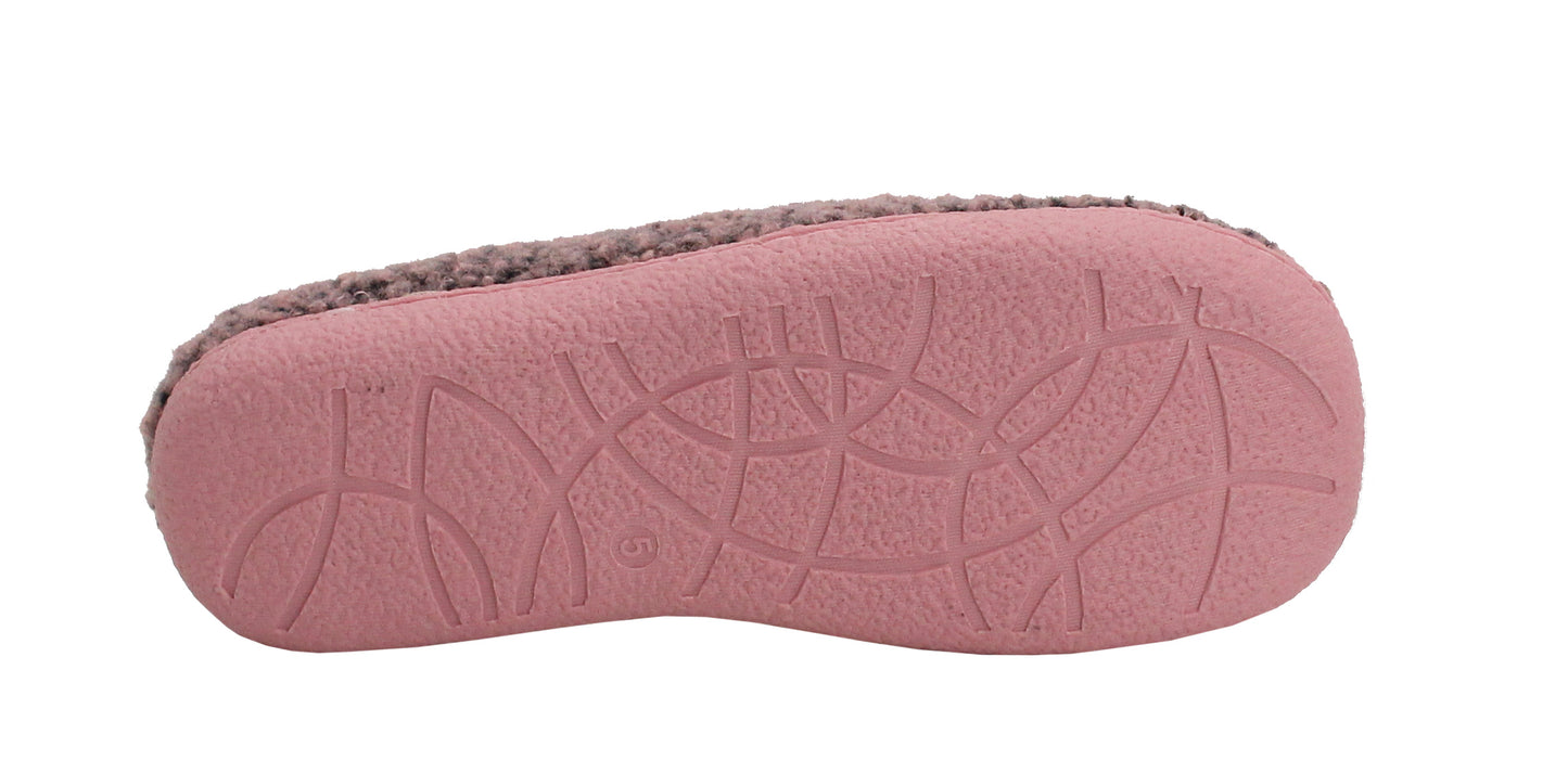 FIZZ Womens Fleece Faux Fur Lined Slippers in Pink