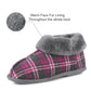 PHOEBE Womens Faux Fur Ankle Slippers in Pink Check