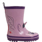 LPX111 Kids Girls Mid Calf Unicorn Wellies in Lilac