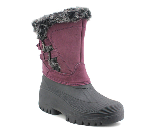 LS09 Womens Thermal Mid Calf Mucker Boots in Purple