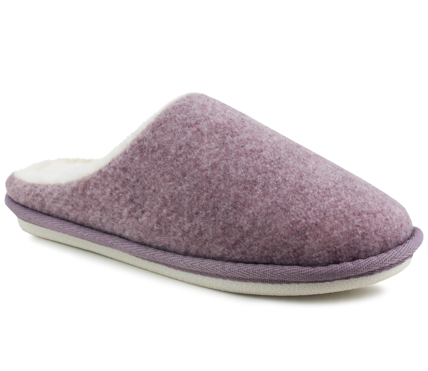 B841873 Womens Faux Fur Mule Slippers in Lilac