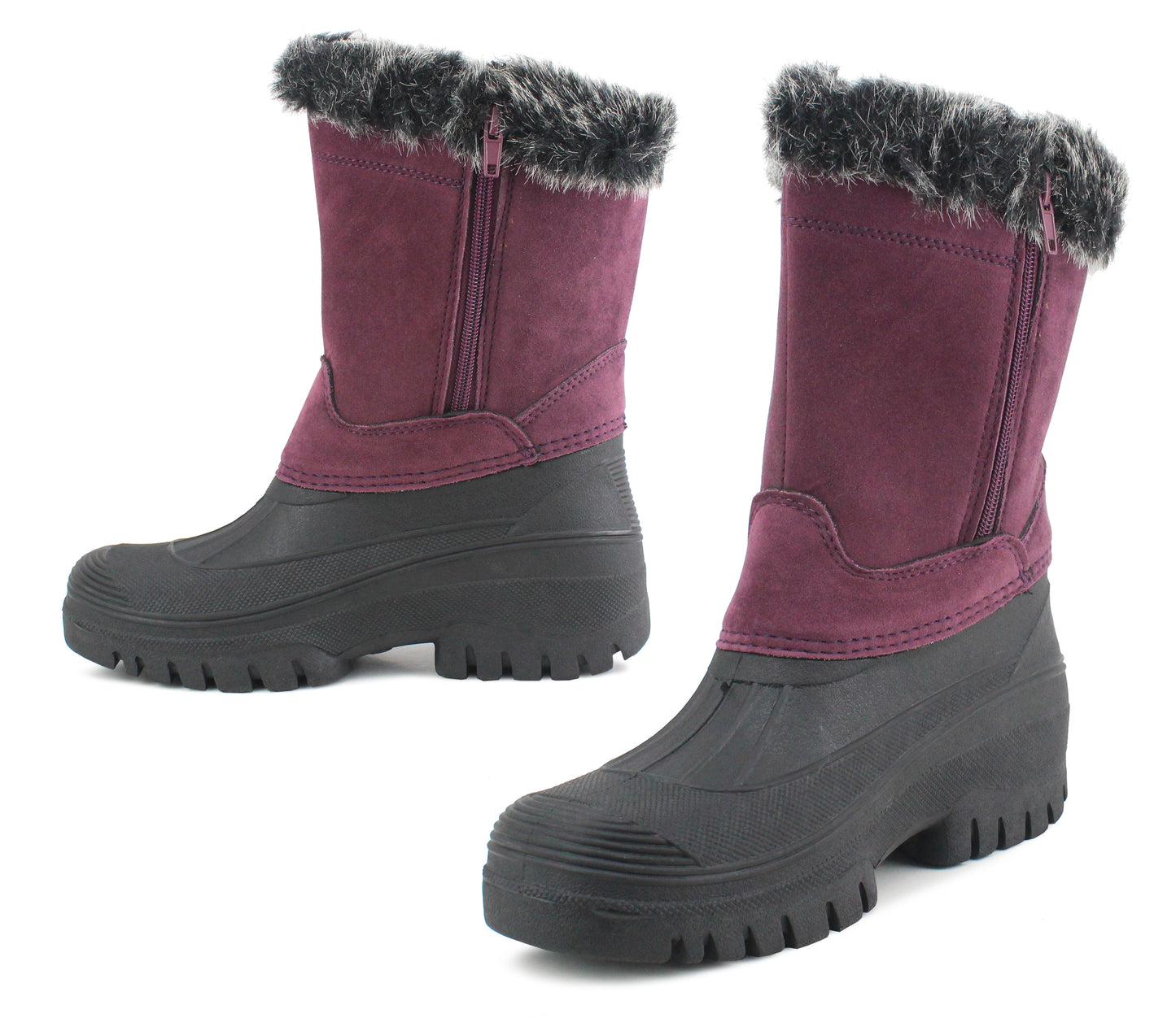 LS09 Womens Thermal Mid Calf Mucker Boots in Purple