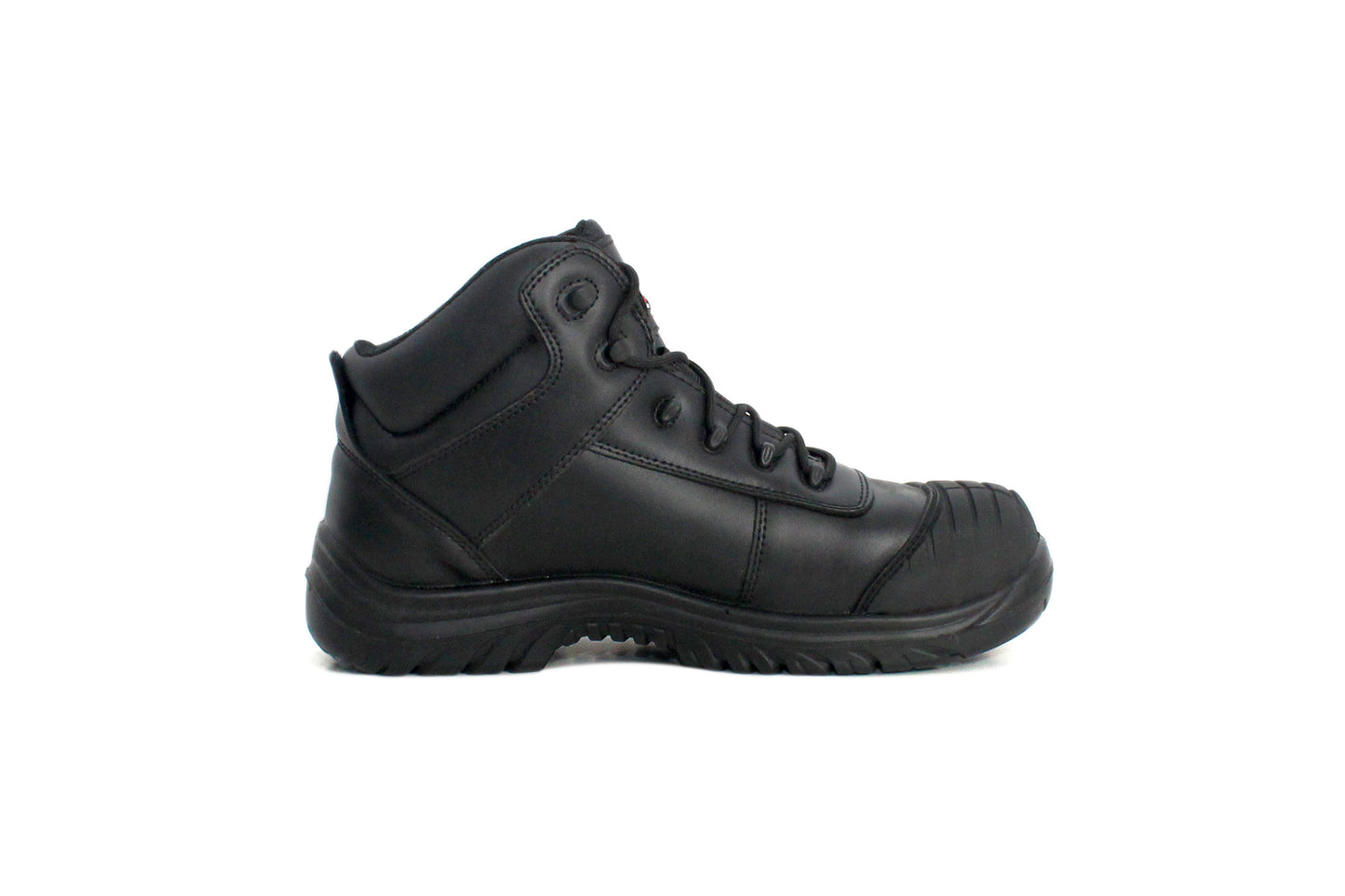 Mens Leather Work Shoes Non-Metal Military Safety Boots in Black