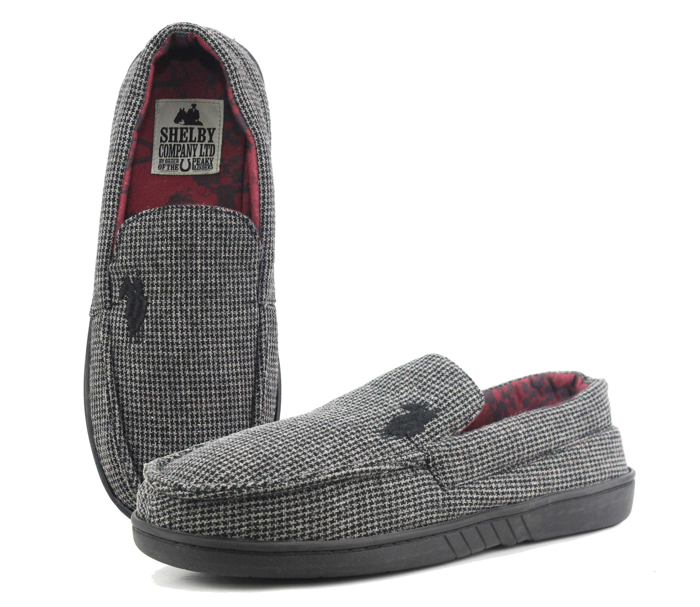 SHELBYMOC Mens Peaky Blinders Slippers in Grey