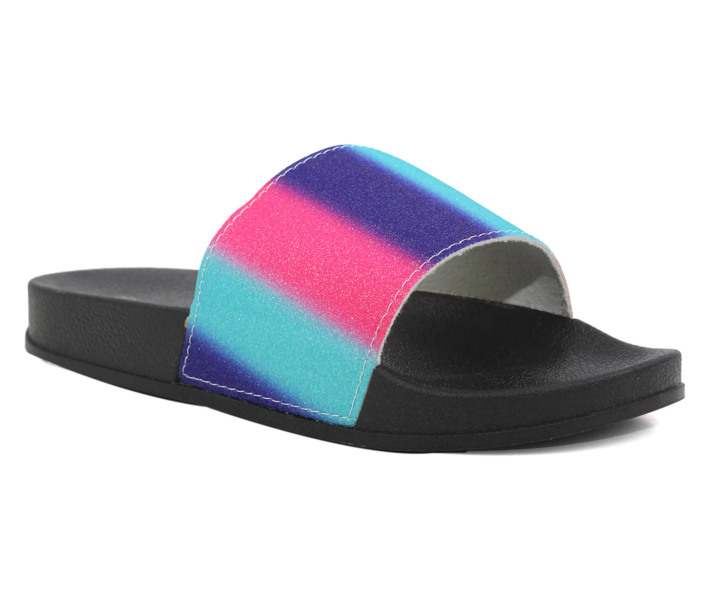 RUBI Womens Beach Pool Sliders in Black Multi