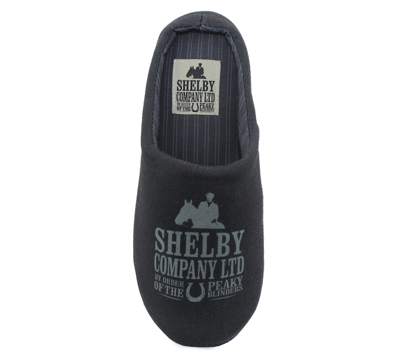 SHELBY Mens Peaky Blinders Mules Slippers in Grey