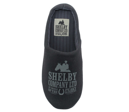 SHELBY Mens Peaky Blinders Mules Slippers in Grey