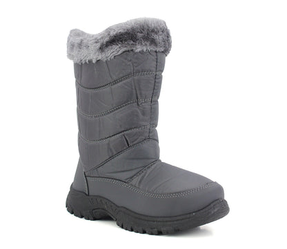 ROTNA Womens Faux Fur Lined Snow Boots in Grey