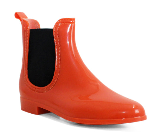 X1211 Womens Orange PVC Ankle Wellies