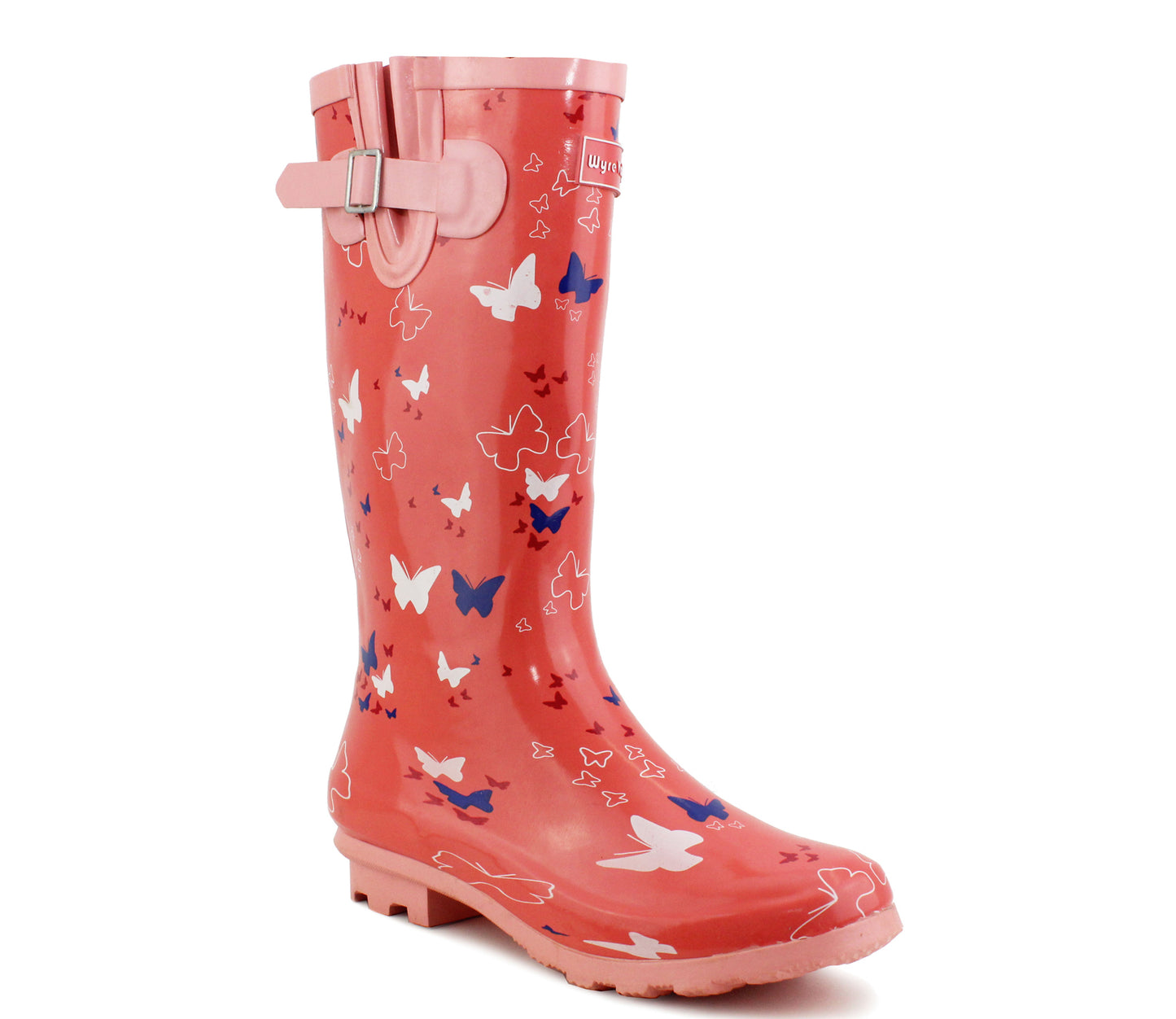 BUTTERFLY Womens Adjustable Pink Butterfly Wellies