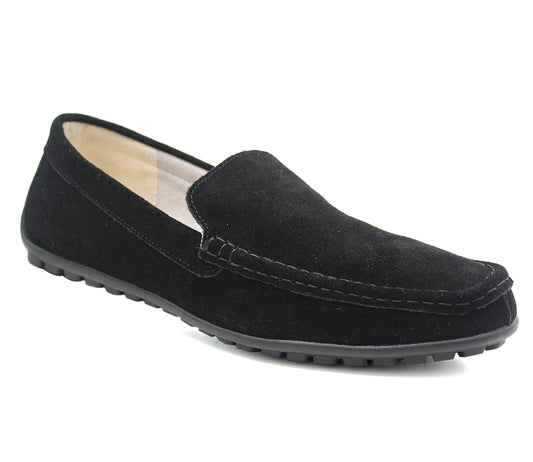 B238794 Mens Suede Driving Loafers in Black
